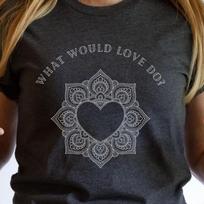 What Would Love do? Dr Joe Dispenza quote, Bella+Canvas classic t-and kids tshirt - Retreat Essential - LOA Fan Gift - Empowerment Top, Boho retro tee 4XL black