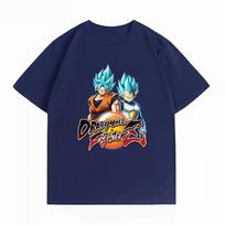 Dragon Ball Fighterz Goku Vegeta Blue Print T-Shirt Casual Short Sleeve Cotton Anime Streetwear Unisex's T-Shirt 4XL blue
