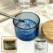 1 Set Cleaner Cup Smooth Brush Wash Pen Brush Cup With Stiff-Bristle Brush For Nail Art Brush Or Powder Acrylic Brush Cleaner one size gray