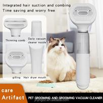 4 in 1 Portable Pet Grooming Kit Vacuum Cleaner Electric Hair Grooming Dog Cat Wireless Handheld Pet Hair Vacuum Cleaner balta