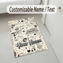 Personalized Crystal Velvet Carpet,Arctic Monkeys Custom Printed Name, Plush Area Rug For Home Indoor Decor 40cmx60cm gray