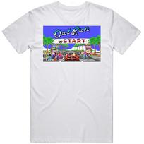 Outrun Sega Retro Vintage Old School Video Game Christmas Gift T Shirt 150 blue