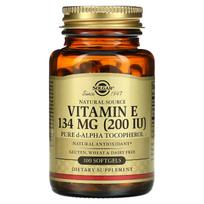 Solgar, natural ingredient vitamin E, 200 IU, 100 softgels