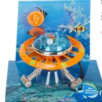 Suspended Ufo Aquarium Statue World Of Tanks Decorative Fish Tank Ornaments Background Float Aquarium Decoration Landscape Tools 8X8X13CM orange