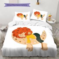 Meister Eder ir jo Pumuckl rašto patalynė, pledų komplektas, pledo užvalkalas, pagalvės užvalkalas, namų gimtadienio dovana(1 * antklodės užvalkalas + 2 * pagalvės užvalkalai, be šerdies) 135x200cm red