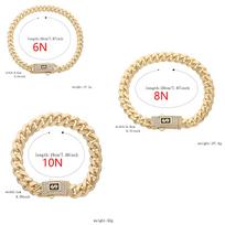 14K Monako nauja grandinėlė vyrams ir moterims, žalvaris, kubinis cirkonis, madingas Monako apyrankė vyrams ir moterims 20cm7.87 inch&10N beige