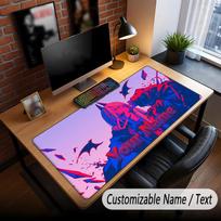 Custom Name Extended Mouse Pad,Chainsaw Man Gaming Desk Mat For Home Office Desktop Decor 30cmx60cm brown