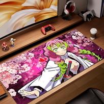 Demon Slayer Kimetsu Kanroji Mitsuri Mousepad Computer Office Game Table Mats XXL Rubber Antislip Gaming Keyboard Long Desk SBD400x800x2mm black