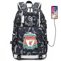Futbolo kuprinė vyrams ir moterims - Dortmundo „Manchester City“ „Liverpool FC“ gerbėjų sportinis krepšys su USB prievadu 36-55L