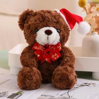 Cute Christmas Teddy Bear Doll Plush Teddy Bear Hug Bear Doll Children's Companion Soothing Ragdoll Doll 20cm（0.11kg） brown