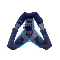 Motorcycle Helmet Chin Strap Mount Holder With Phone Clip Full Face Mobile Action Camera mėlyna
