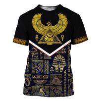 Senovės Egipto marškinėliai Egipto simbolis Faraonas 3D spausdinimas Vyrams Moterims Madingi Per dydį trumpomis rankovėmis T-shirt Vaikams Marškinėliai Viršutiniai drabužiai 4XL black