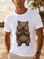 Wombat With Heart Cute Wombat Friend With Heart Symbol For Unisex Summer Casual Lightweight Tee For Unisex All TShirt M brown