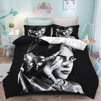 Billie Eilish Bedding Set 3D Print Duvet Cover Pillowcase Single Double King Size Bed Linen Bedroom Decor For Fans EU Single 135*200cm/53x79in 3pcs white