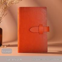 Leather Ring Binder Notebook: Cowhide Retro Clasp Diary with Custom Logo for Business Office brown