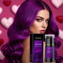 3-in-1 Violetiniai plaukų dažymo šampūnas, lengvas dažymas ir kondicionavimas, glicerino drėkinimas, ilgai išliekantis blizgesys 1/2 pakuotės 1PC beige