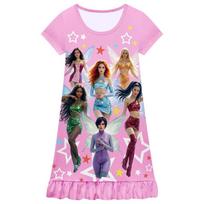 82973 Kids Girls KATSEYE Team Printed Short Sleeves Dress 130cm rožinė