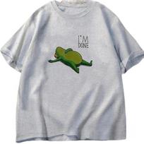 I Am A Frog Print T-shirt, Women's Round Neck Short Sleeve Casual T-shirt, Street Style Top.Summer Streetwear Graphic T Shirts XL white
