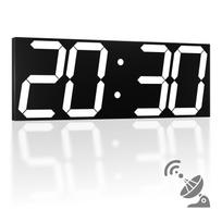 CHKOSDA Automatic Digital Wall LED Digital Clock with Large Multifunctional Wall Clock with Alarm and Adjustable Brightness Automatic Time balta