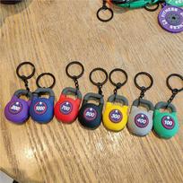 Fitness Keychain: Barbell Dumbbell Plate Pendant Charm for Men, Women, and Couples black
