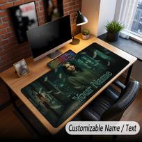 Custom Name Extended Mouse Pad,Billie Eilish Gaming Desk Mat For Home Office Desktop Decor 40cmx90cm brown