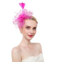 Plati prakaito juosta galvai Skrybėlės Moterims Fascinatoriai Moteriškas Gėlių Plunksnų Skrybėlė Arbatos Vakarėliui Kokteiliui Ligas El Cabello Mergaitėms One Size beige