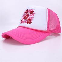 Unisex Letter Lips Embroidery Side Pentagram Baseball Net Caps Spring And Summer Outdoor Adjustable Casual Hats Sunscreen Hat 54-61CM pink