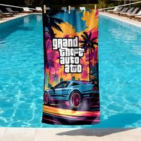 Grand Theft Auto VI Print Beach Towel Design, Soft, Lightweight. for Home Bathroom, Spa, Pool, Yoga, Surfing, Camping, Gift for Family, Friend 70cmx140cm(27x55inch)
