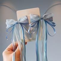 1PC Bow Tassel Hairpin, Woven Hairline Clip, Fashionable and Versatile, Suitable for Daily Style mėlyna