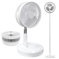 Xiaomi Portable Fan Rechargeable Mini Folding Telescopic Floor Low Noise Summer Fan Cooling For Household Bedroom Office Deskto balta