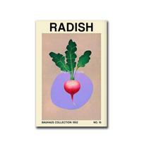 Vintažinis botaninis daržovių spaudinys Ropė Svogūnas Česnakas Kopūstas Drobės tapybos menas Vegetariškas plakatas Virtuvės Restorano dekoravimui 60x80cm No Framed