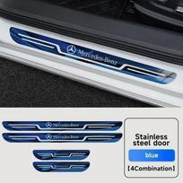 Automobilio nerūdijančio plieno durų slenksčio apsauginė plokštelė Mercedes Benz AMG CLA GLC GLK GLA A B C E klasės W203 W206 W220 W205 W211 W212 W201 geltona