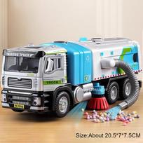 1:50 Elektrinio Šlavimo Mašinos Modelio Žaisliniai Automobiliai Lydinio Diecast Šiukšliavežiai Garsas Šviesa Durys Atidaromos Statybinės Transporto Priemonės Vaikams Dovanos