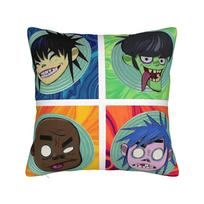 Music Band Gorillaz Demon Days Pillowcase Printing Polyester Cushion Cover Decor  Pillow Case Cover Car Zipper 45*45cm 30cmx30cm black