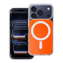 Case for iPhone 15 Clear Fusion Mag Cover compatible with MagSafe hermes orange