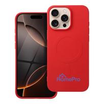 Case for iPhone 16 PRO MAX Silicone Mag Cover compatible with MagSafe (big hole) red