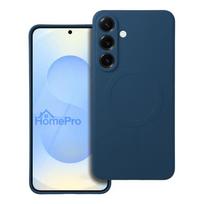 Case for Samsung S25 PLUS Silicone Mag Cover compatible with MagSafe (camera protection) blue