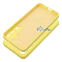 Case for Samsung S25 EDGE Silicone 2mm (camera protection) compatible with MagSafe yellow