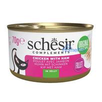 SCHESIR Chicken with ham in jelly - wet cat food - 70g
