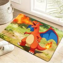 Pokemon Pikachu Doodles Grafiti Stiliaus Spaudinys Neslystantis Durų Kilimėlis, Minkštas Sugeriantis Grindų Kilimas Namų Dekoro 40cm x 60cm orange
