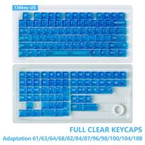 Fluorescent Green Transparent Crystal Keycaps Double Shot PC Keycaps 114 Keys Cherry Profile for MX Switches Gaming Keyboard blue