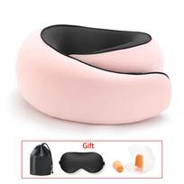 Kelioninė kaklo pagalvė Memory Foam kaklo pagalvė patogumui lėktuve Kompaktiškas ergonomiškas dizainas kelionei, kelionei automobiliu, naudojimui namuose Ideali Pink 4Pcs