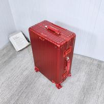 Aluminum-Magnesium Alloy Trolley Case, 20-Inch Carry-On or 24-Inch Travel Suitcase with Universal Wheels, Large Capacity for Men and Women 24-inch metalo raudona spalva