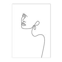 Abstraktus moters veido drobės atspaudai Vieno brūkšnio piešinys Sienų menas Tapyba Moters kūnas Minimalistinis atspaudas Paveikslas Svetainės dekoras Plakatas 40x60cm No Framed