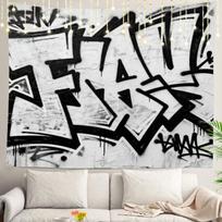 Graffiti Abstract Tags Wall Tapestry Letters Without Meaning Hand Street Wall Hanging Large Tapestry Decoration Polyester Fiber 74x94cm(29x37in) black