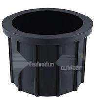 Plastikinės skėčio nuo saulės dalys: Stovas, Geležinis vamzdis, Kištukas ir Įvorė kiemo skėčiui. 48 mm pipe sleeve juoda