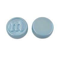 Oblate 10pcs Loose Beads M Letter Creative Bracelet Making Flat Round Beads UV Color Pendant Charms Material DIY Jewelry Accessories Acrylic mėlyna