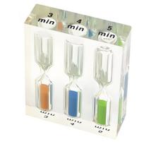 Clear Acrylic Hourglasses Timer , Three Chamber Desktop Colorful Sand Clock Decors for Study Schedule, Kitchen and Daily Routines white