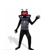 Skibidi Persirengimo Kostiumo Žaidimas Cosplay Garsiakalbio Žmogus TV Žmogus Kūno Kostiumas Kombinezonas Kaukė Cosplay Helovino Kostiumai Vyrams Vaikams 120 black