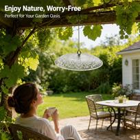 Bird Feeder Clear Dome Rain Cover Small Weatherproof Shield Hanging PE Stainless Steel for Garden Porch white